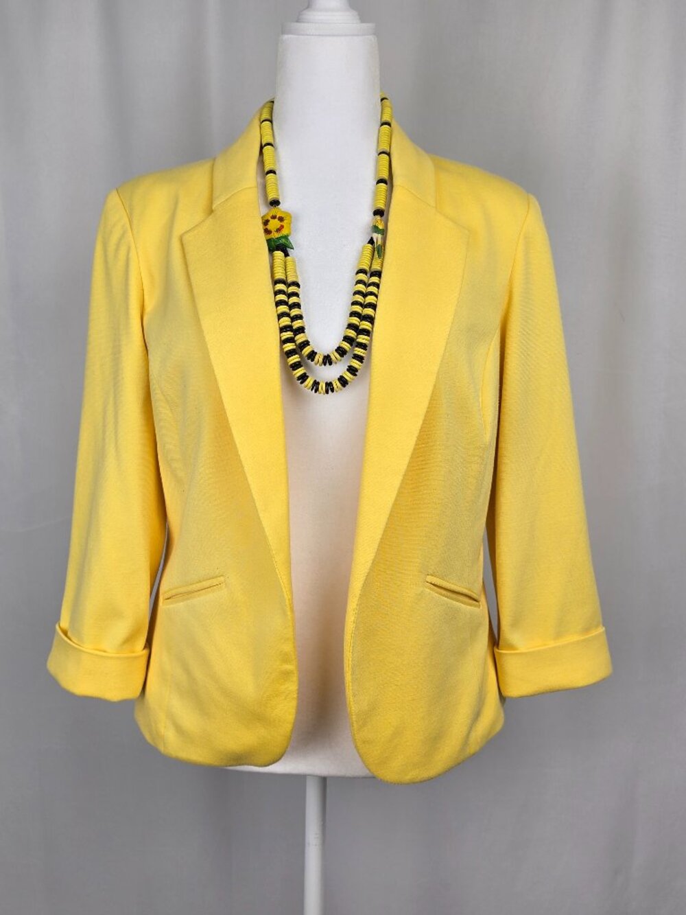 Reitmans Daffodil Yellow Casual Knit Blazer Large